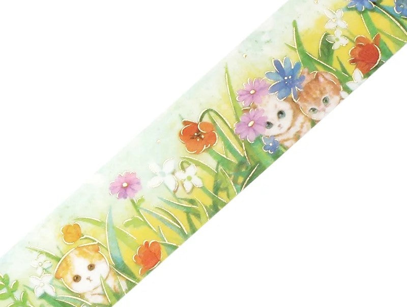 Washitape Flower and Cat - Afternoon Kitty