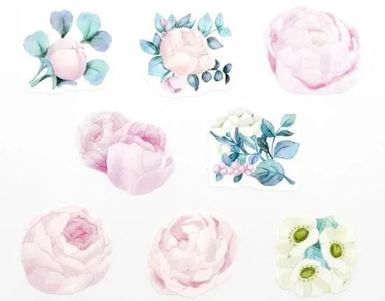 Washi Roll Sticker Peony Bouquet