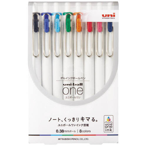 Uni-ball ONE 8 color set 0.38 mm