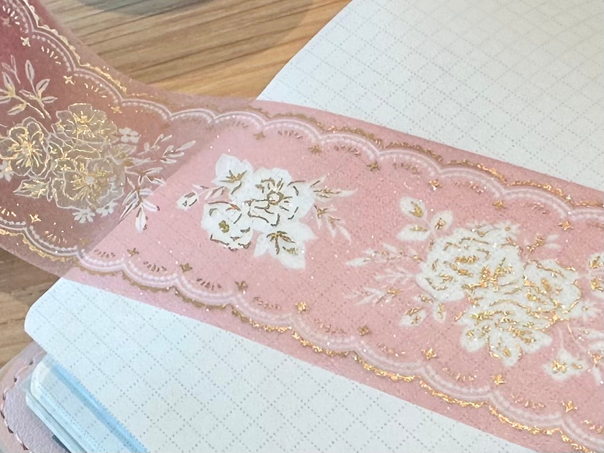 Glittertape 30mm Sugaria Classy Pink Flower