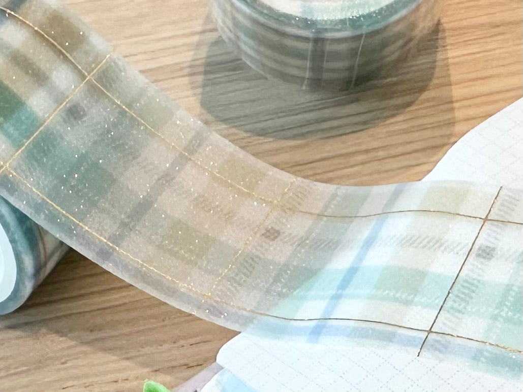 Glittertape 30mm Sugaria Check Light Blue