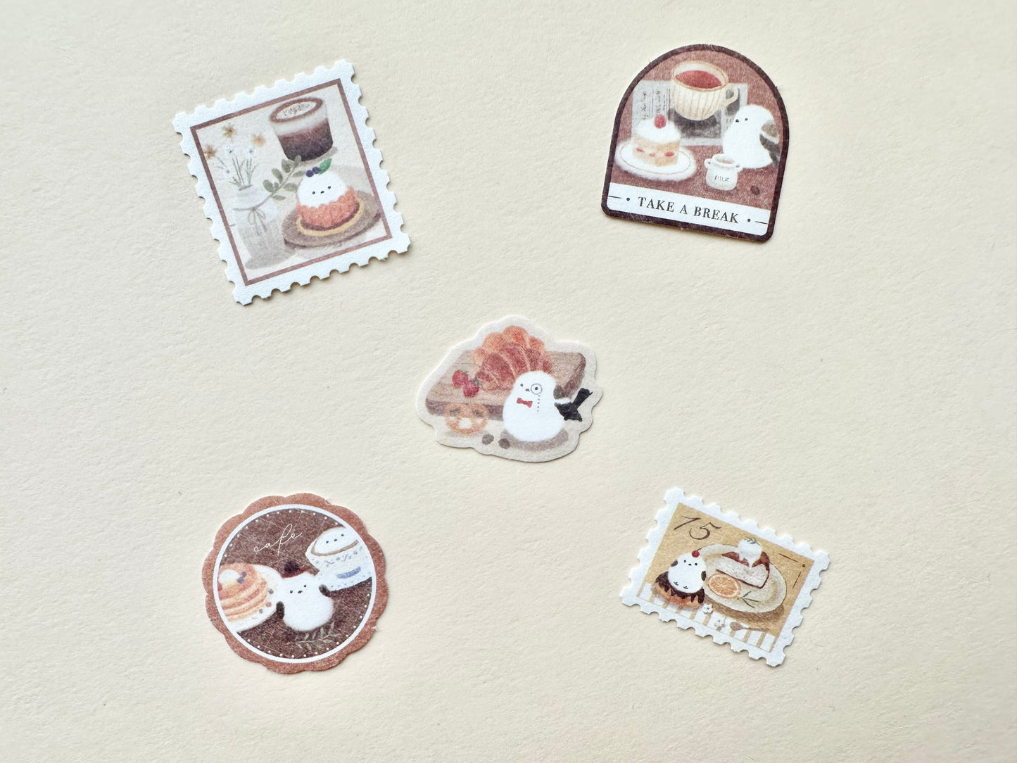 Flake Stickers Mattari Animals Cafe and Shimaenaga (Stjertmeis)