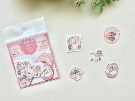 Flake Stickers Mattari Animals Room and Kitten