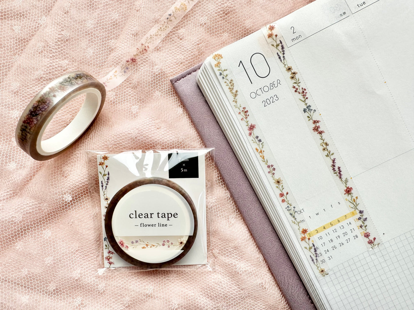 Cleartape 7mm Flower Line