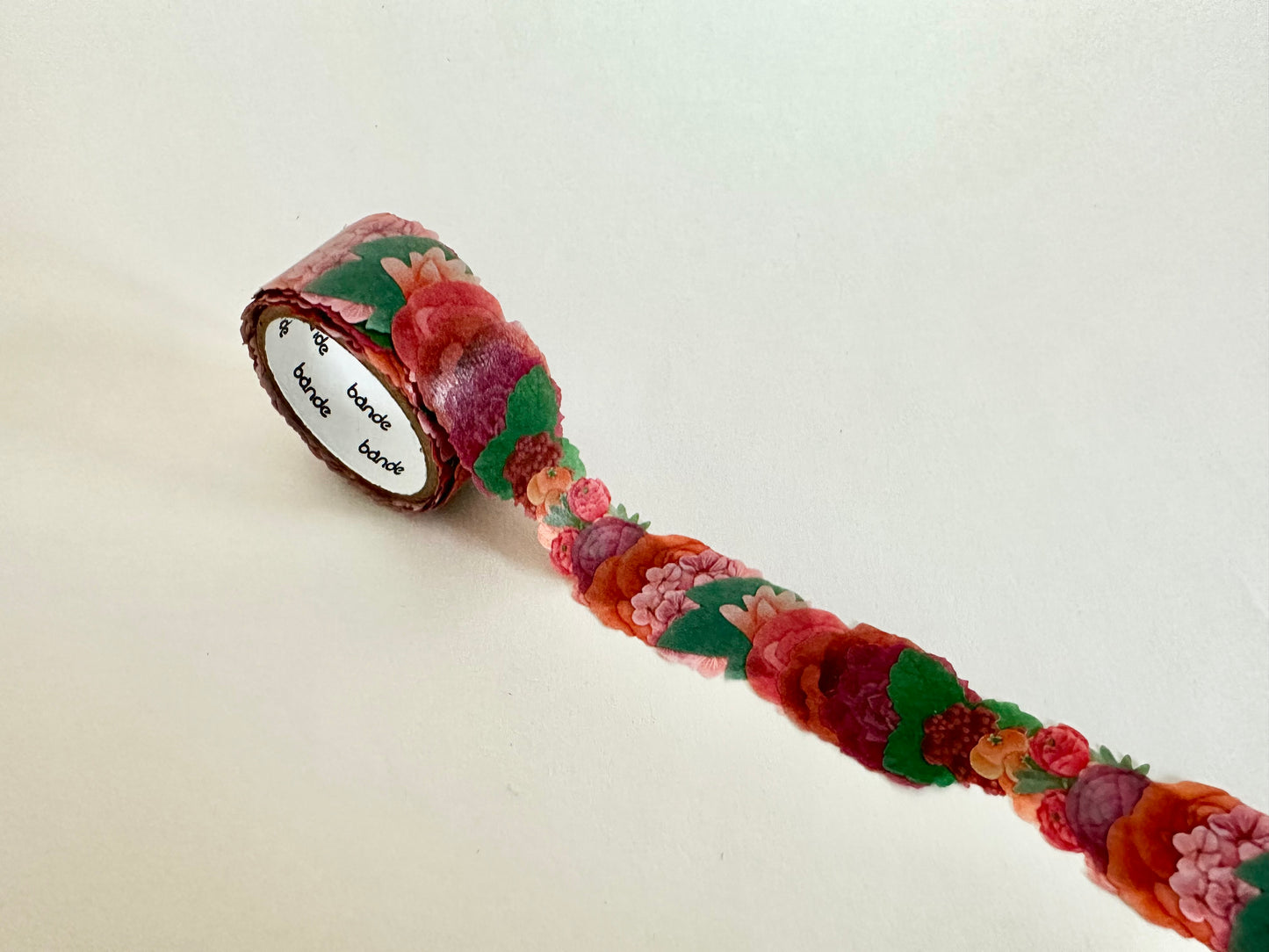 Washi Roll Sticker Rose Bouquet Red