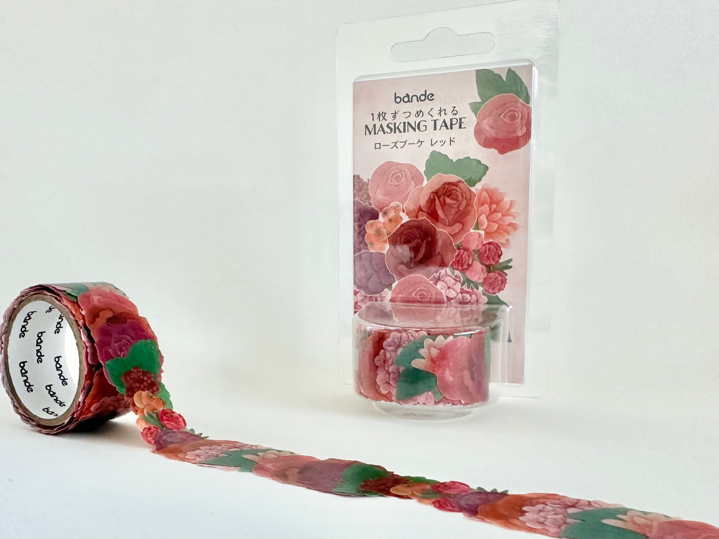 Washi Roll Sticker Rose Bouquet Red