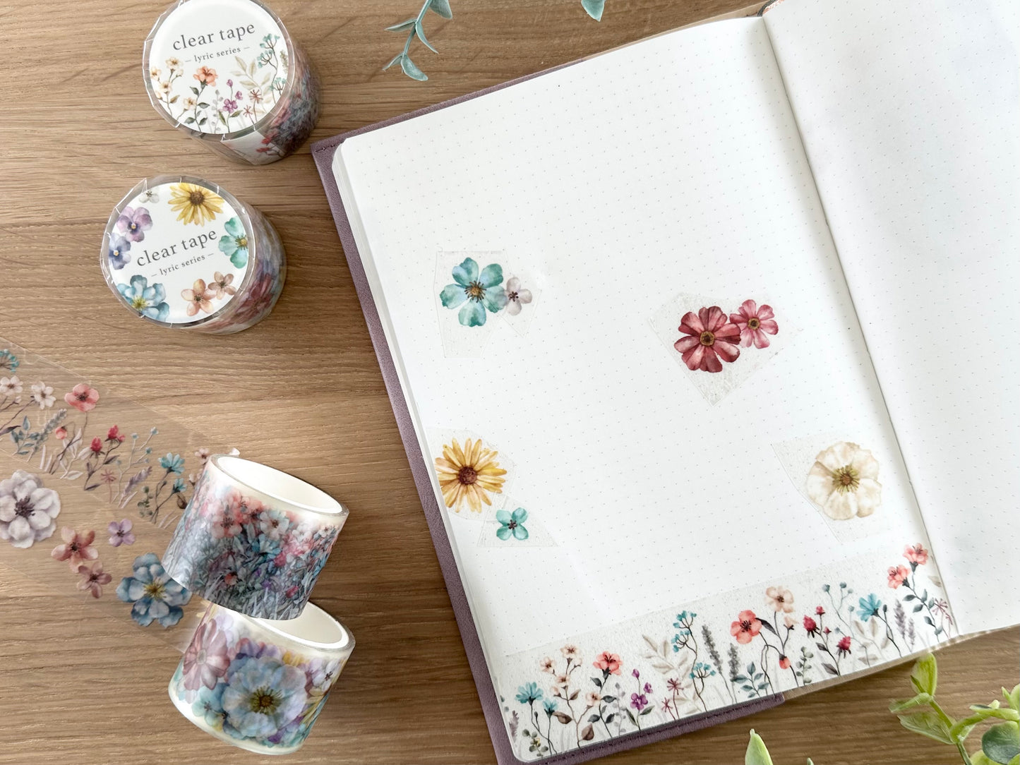 Cleartape 30mm Flowers