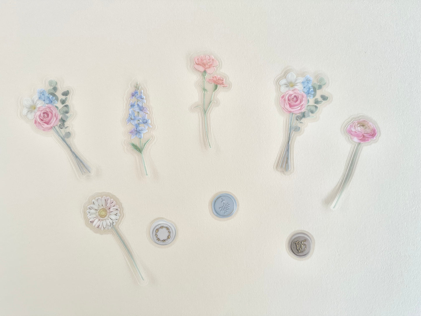 Poche Bouquet Stickers Pastell