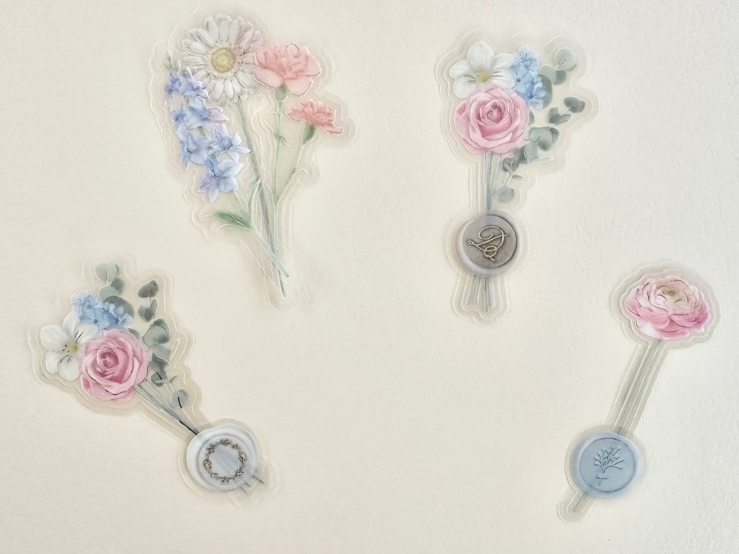Poche Bouquet Stickers Pastell