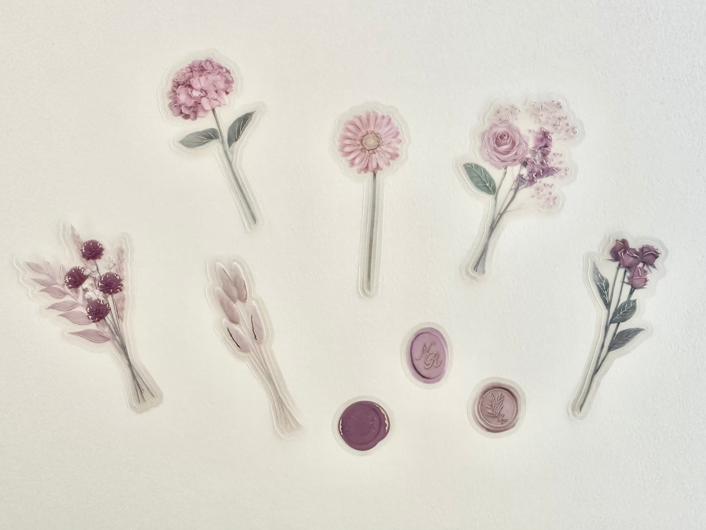 Poche Bouquet Stickers Dusty Pink