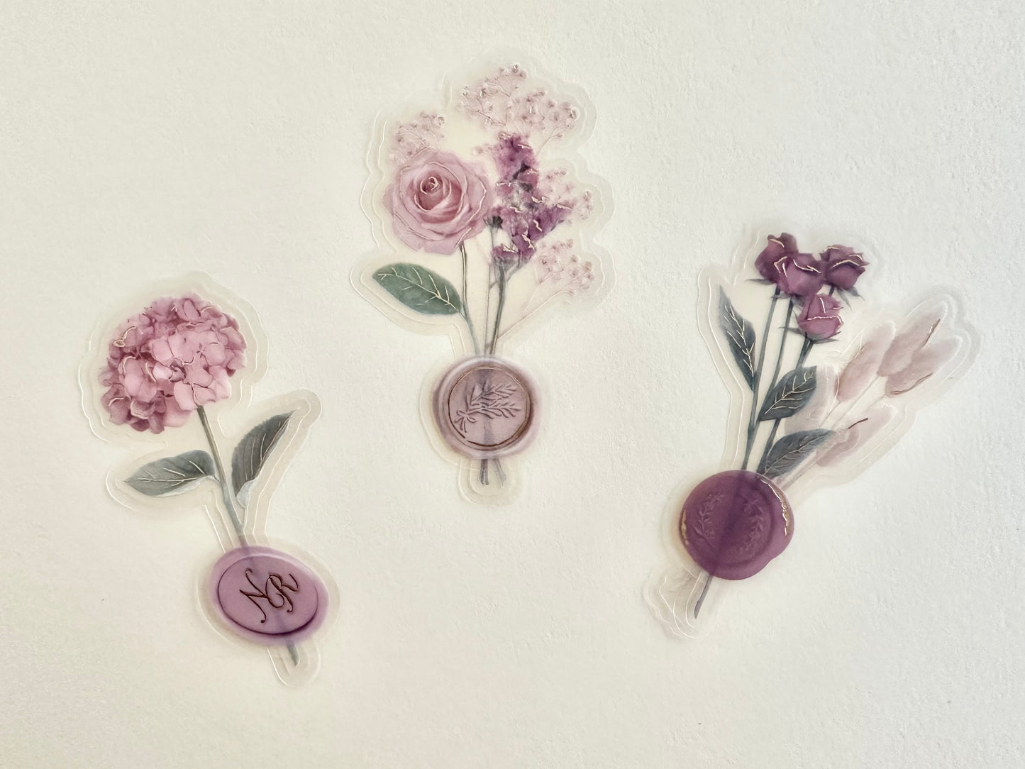 Poche Bouquet Stickers Dusty Pink