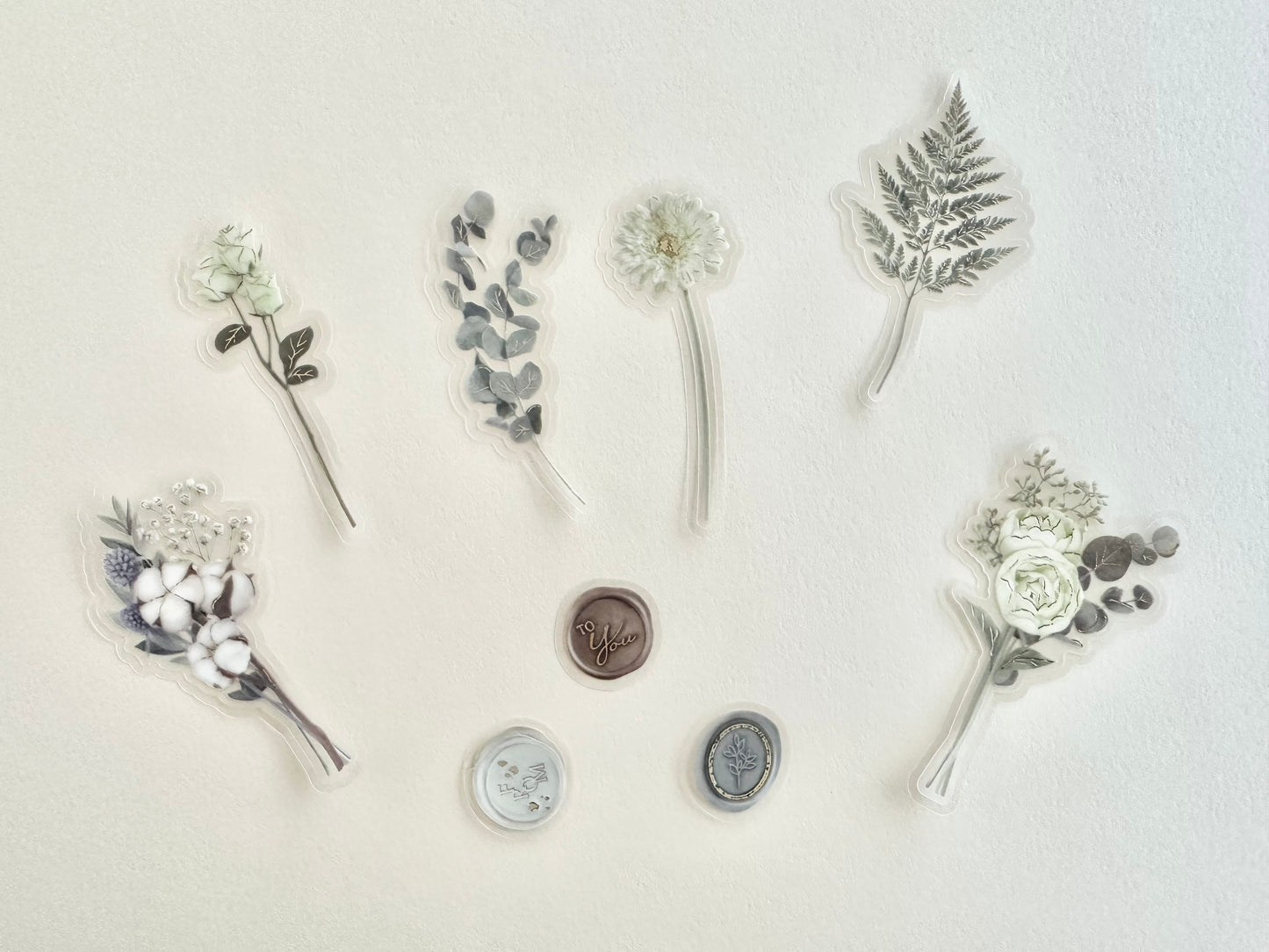 Poche Bouquet Stickers Green