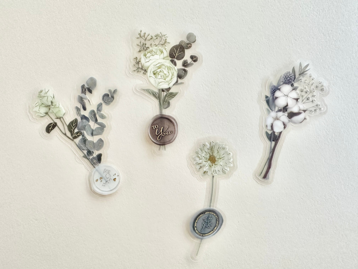 Poche Bouquet Stickers Green