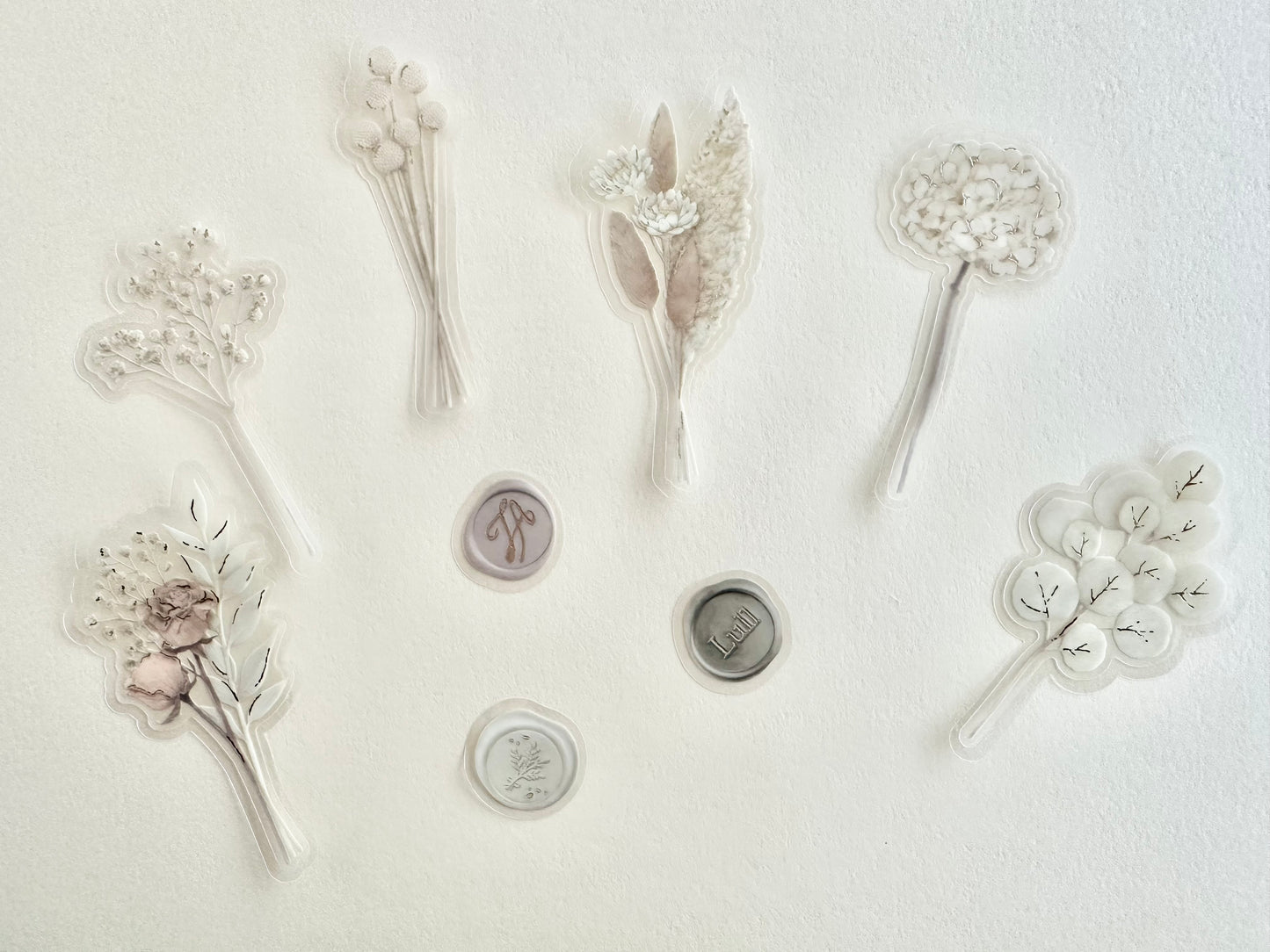 Poche Bouquet Stickers Ivory
