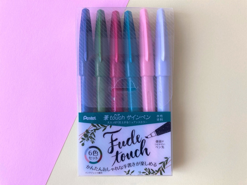 Pentel Fude Touch Sign Pen 6 set