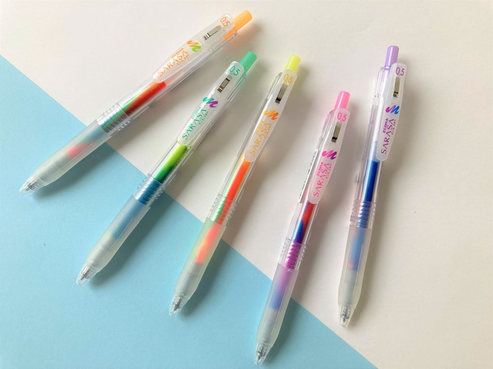 Zebra Sarasa Clip Pen Marble colors