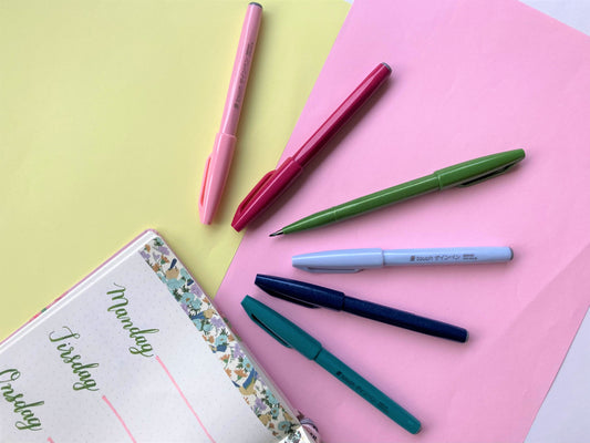 Pentel Fude Touch Sign Pen 6 set