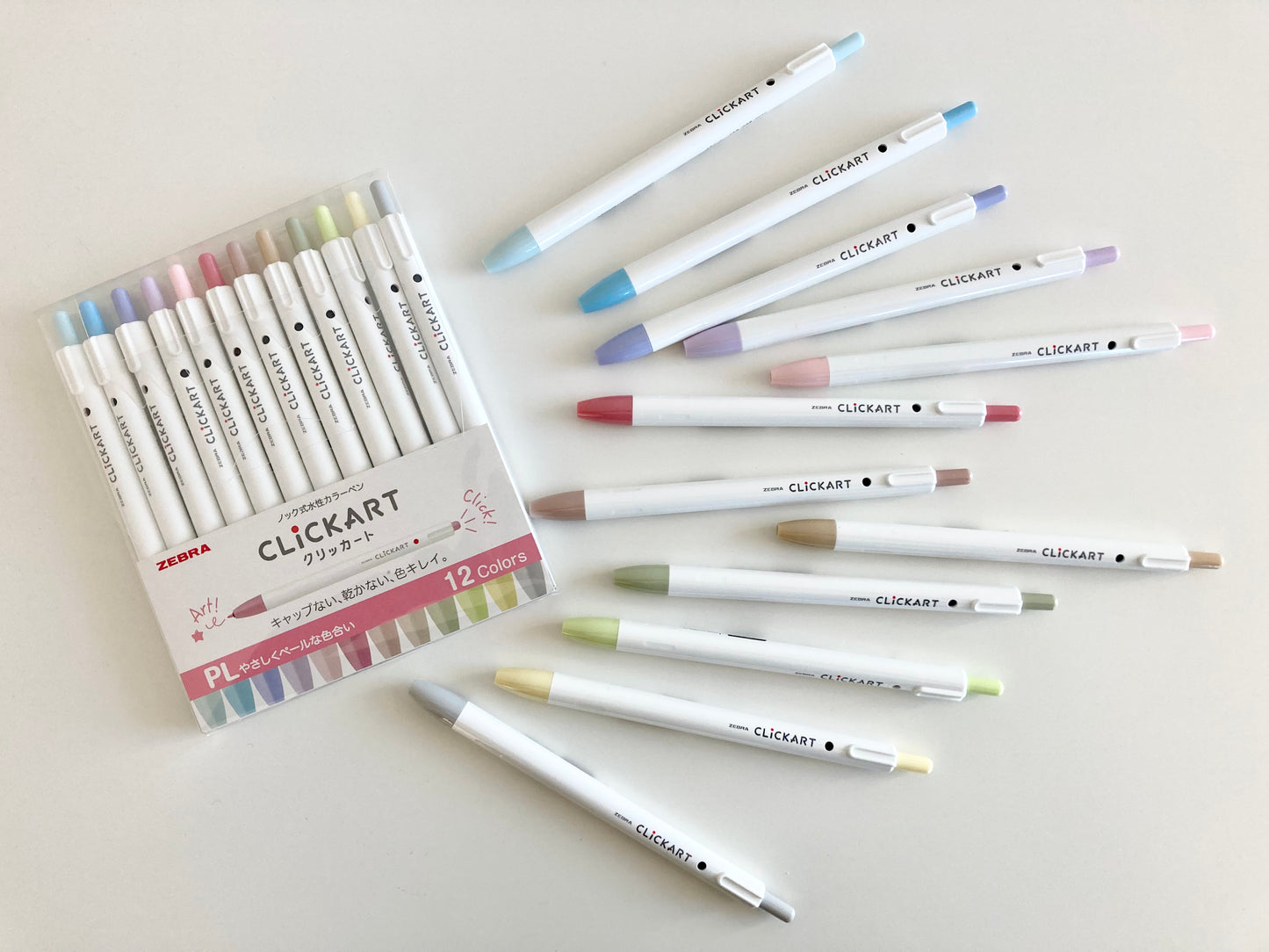 Zebra Clickart Colorpen Pale color 12 set