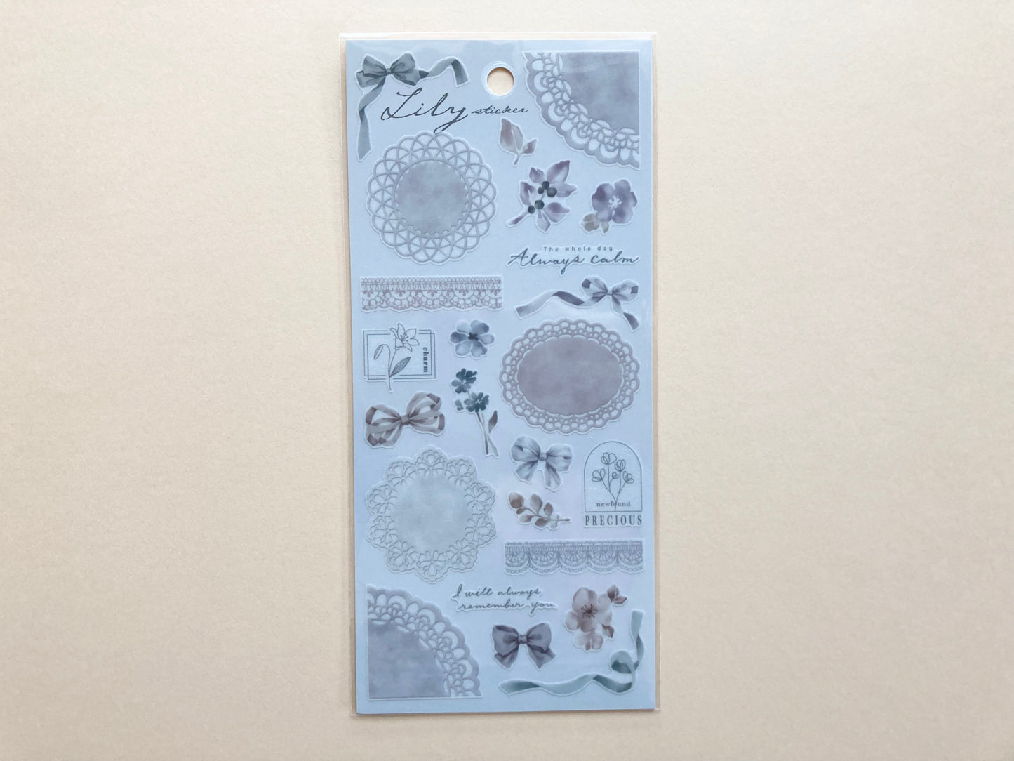Klistermerker Lily Sticker Silver Gray
