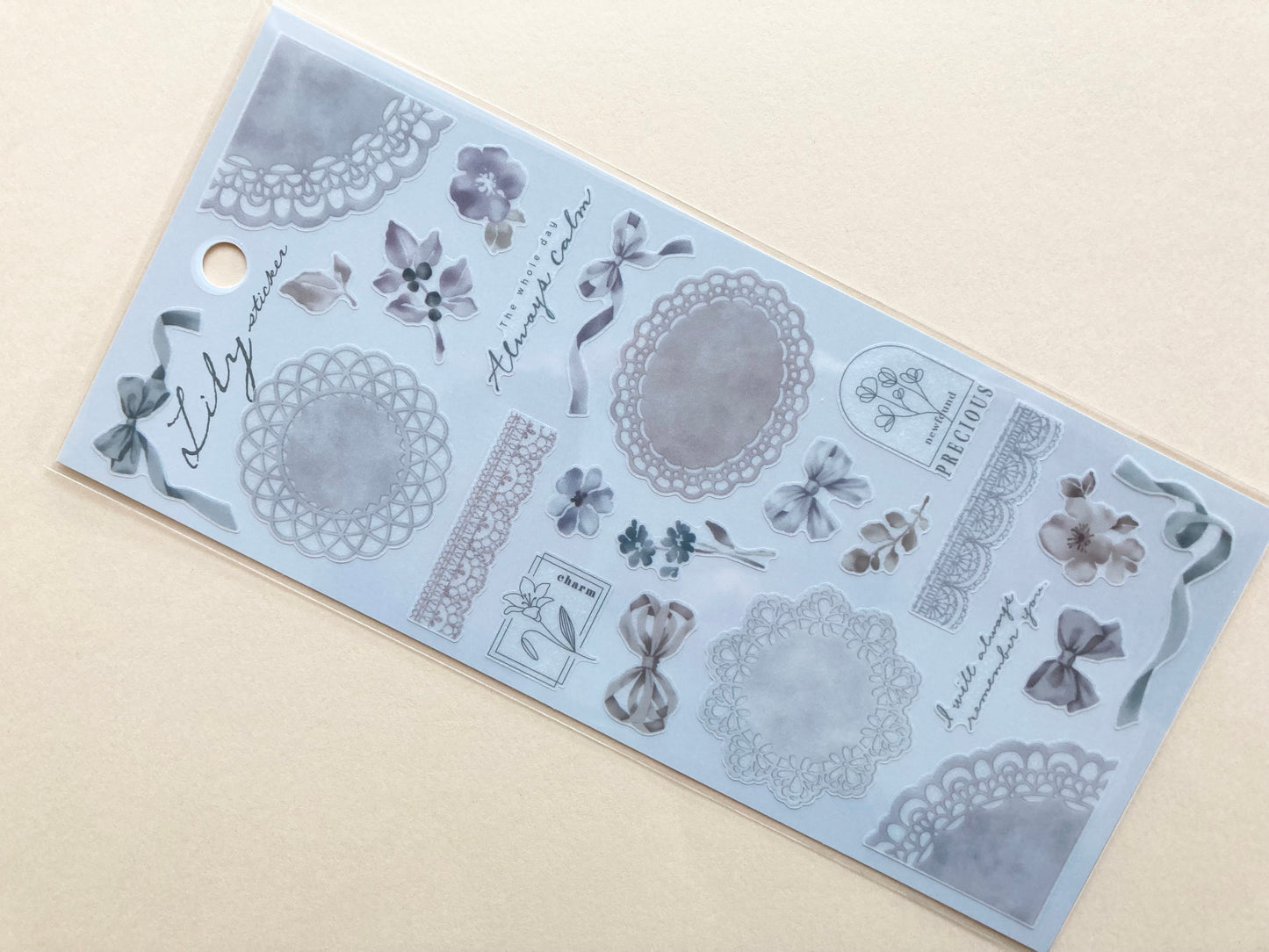 Klistermerker Lily Sticker Silver Gray