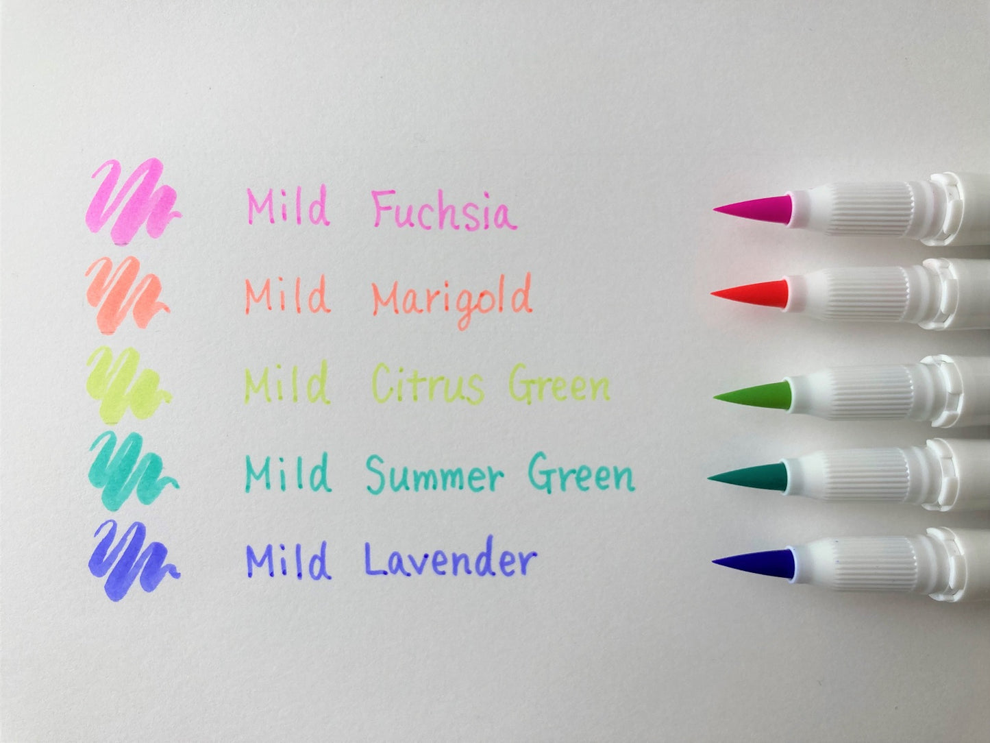 Zebra Mildliner Brush Pen & Marker Bright 5 set