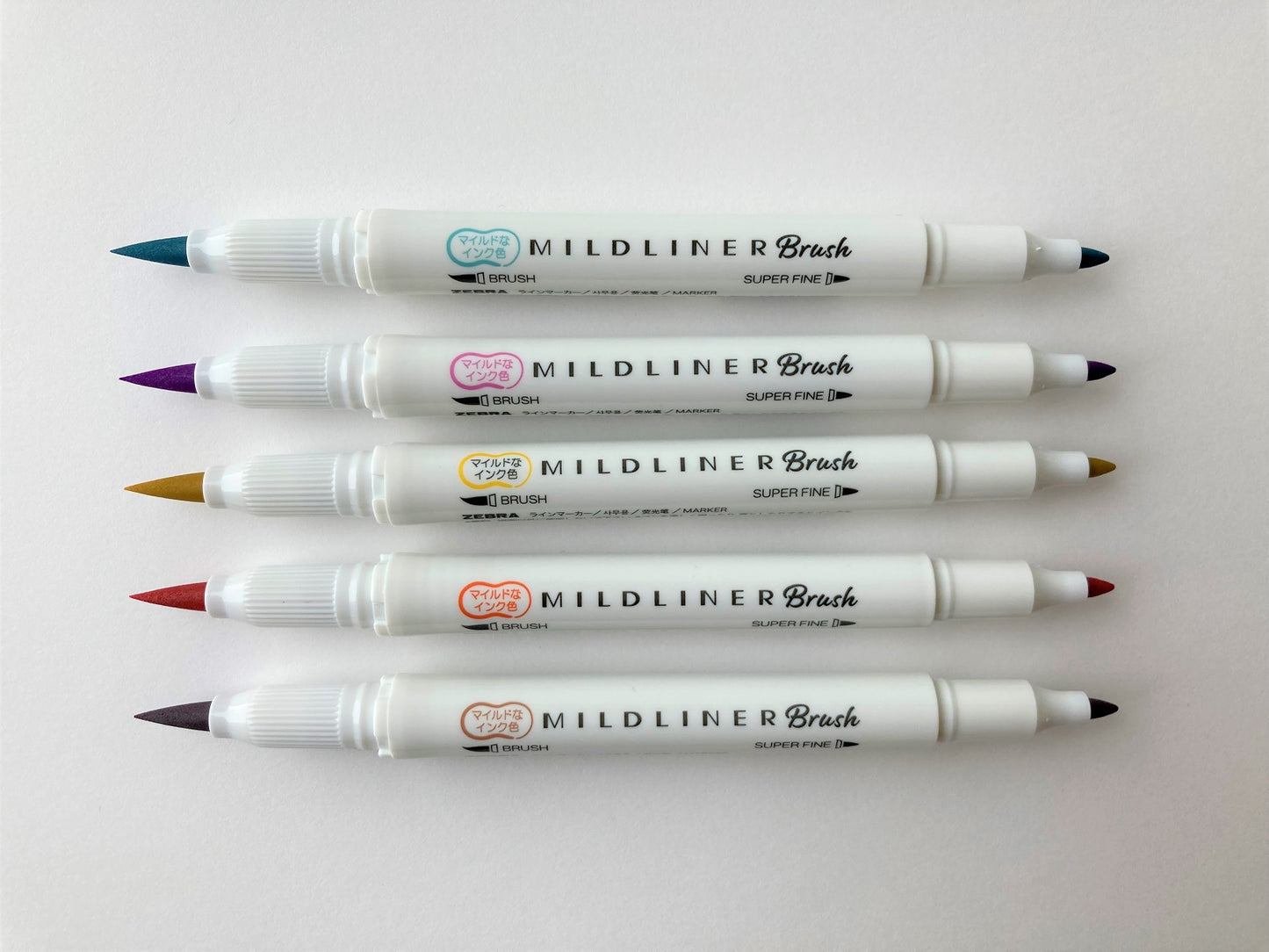 Zebra Mildliner Brush Pen & Marker Deep & Warm 5 set