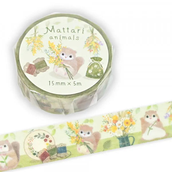 Washitape Mattari Animals Flower and Momonga (Flygeekorn)