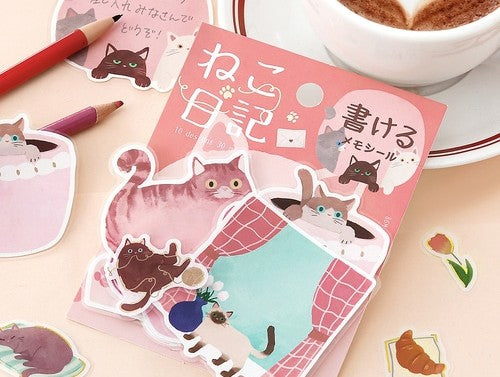 Cat Diary Stickers Pink