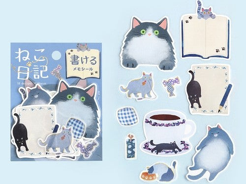 Cat Diary Stickers Blue