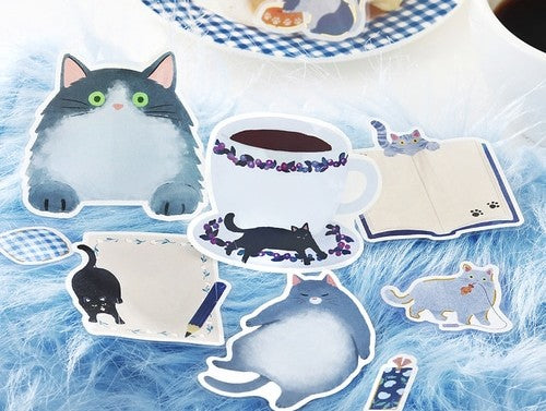 Cat Diary Stickers Blue