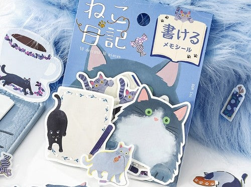 Cat Diary Stickers Blue