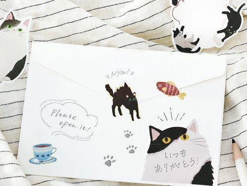 Cat Diary Stickers Black