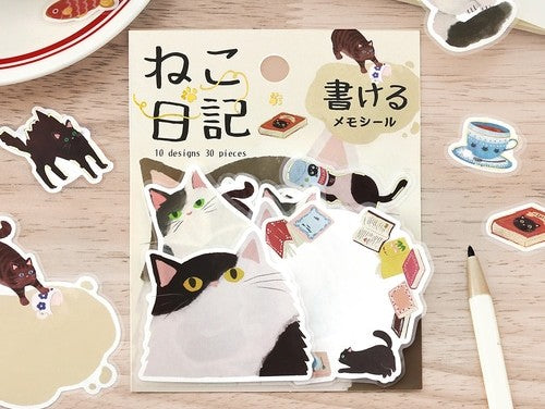 Cat Diary Stickers Black