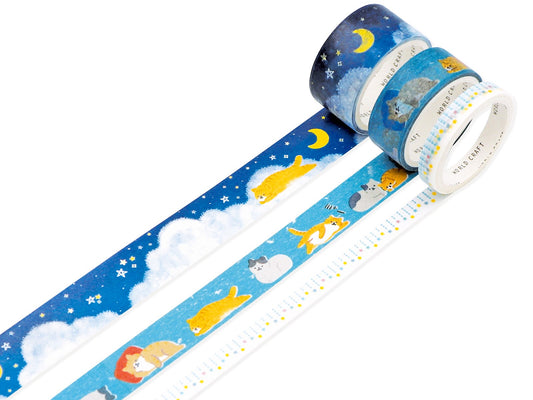Washitape 3-set Lazy Cats