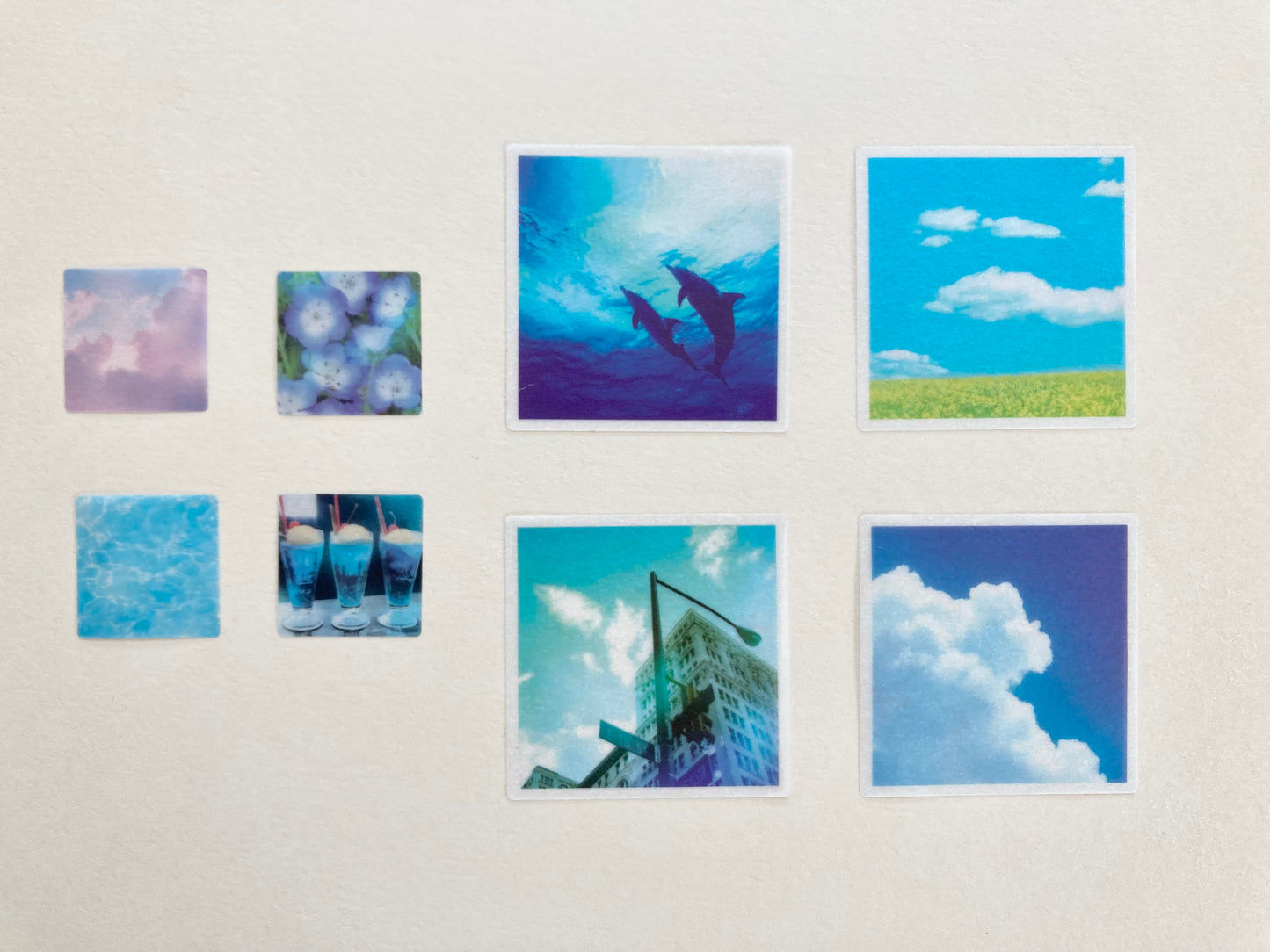 Sheer Photo Stickers Blue