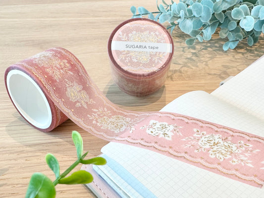 Glittertape 30mm Sugaria Classy Pink Flower