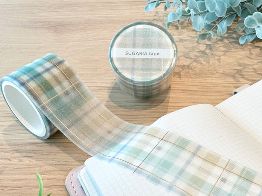 Glittertape 30mm Sugaria Check Light Blue