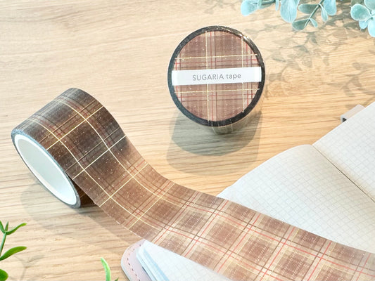 Glittertape 30mm Sugaria Check Brown