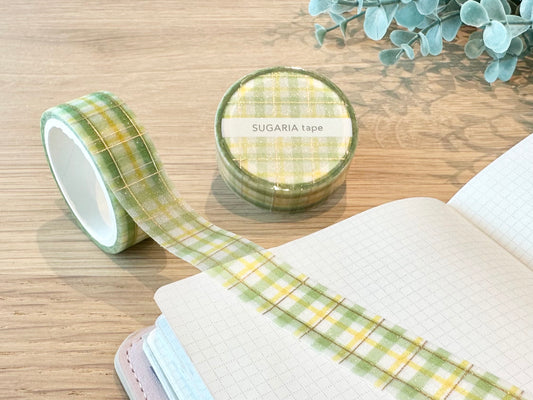Glittertape 15mm Sugaria Check Green