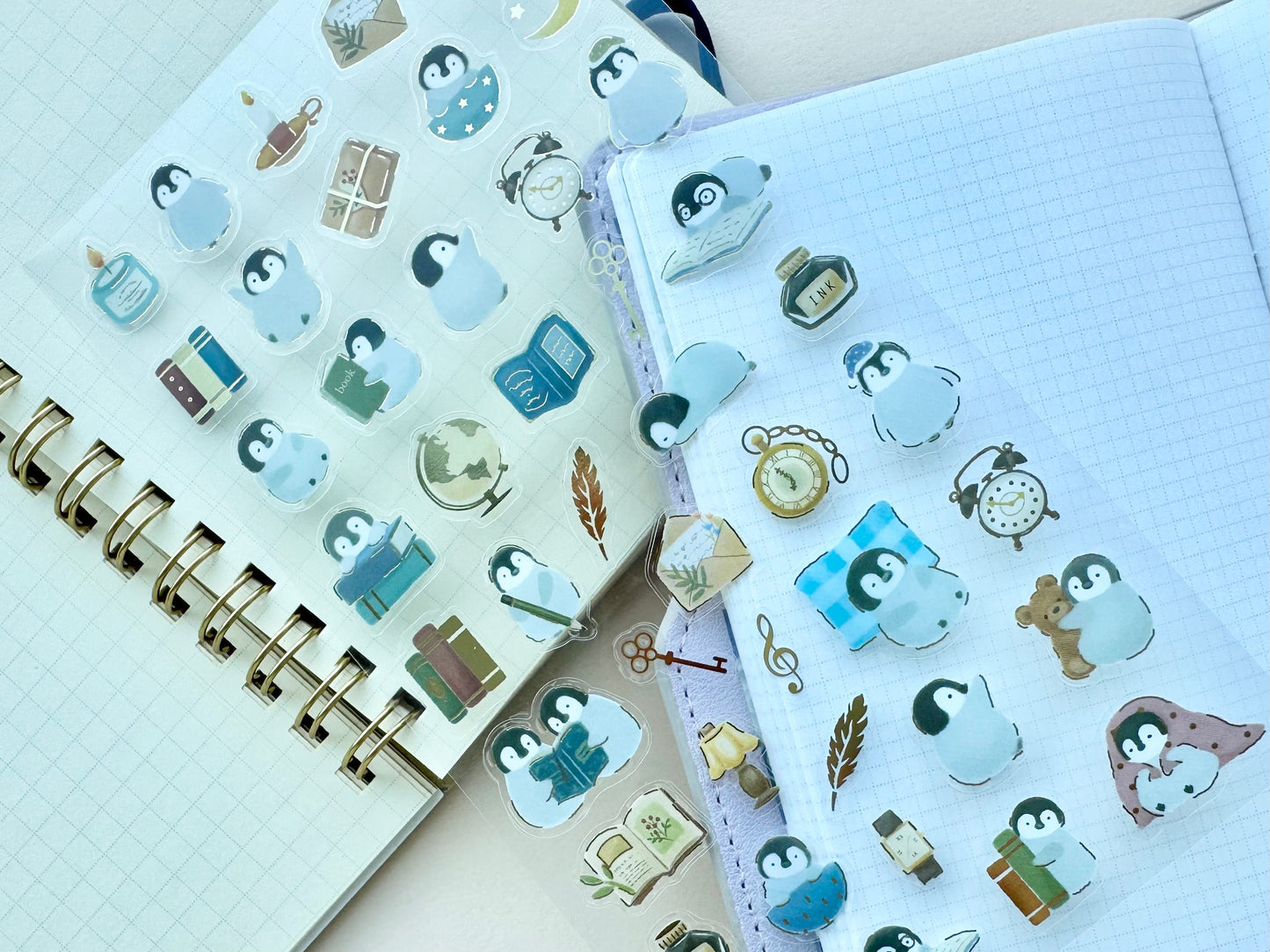 Klistermerker Night and Penguin