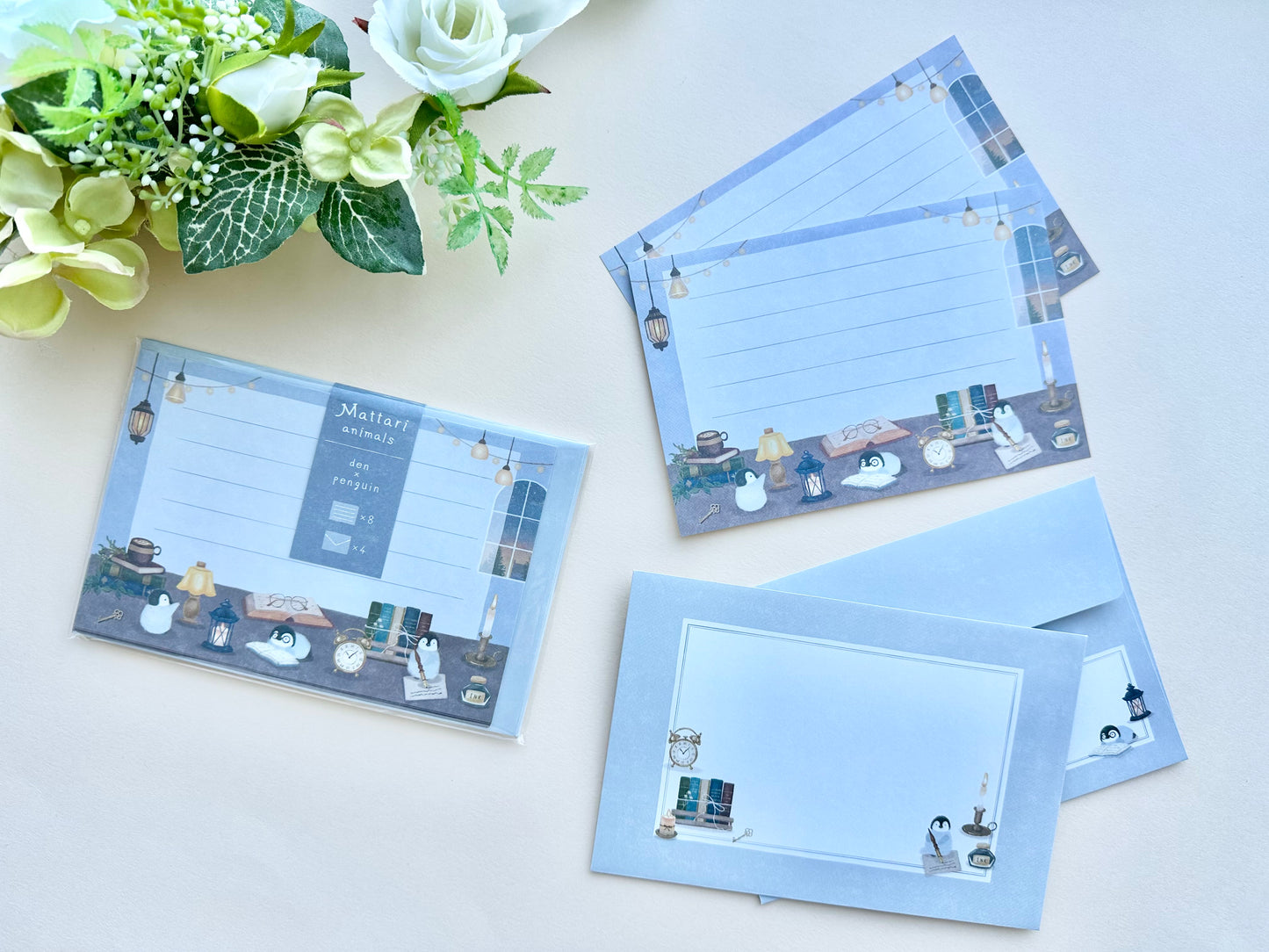 Brevsett Mattari Animals Night and Penguin