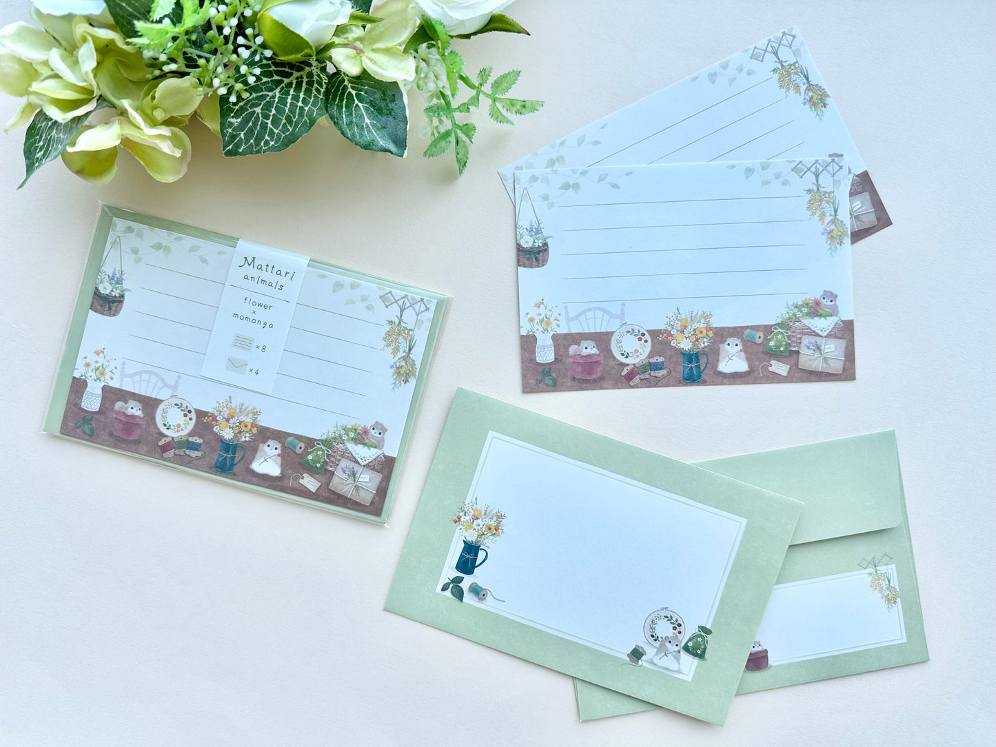 Brevsett Mattari Animals Flower and Momonga (Flygeekorn)