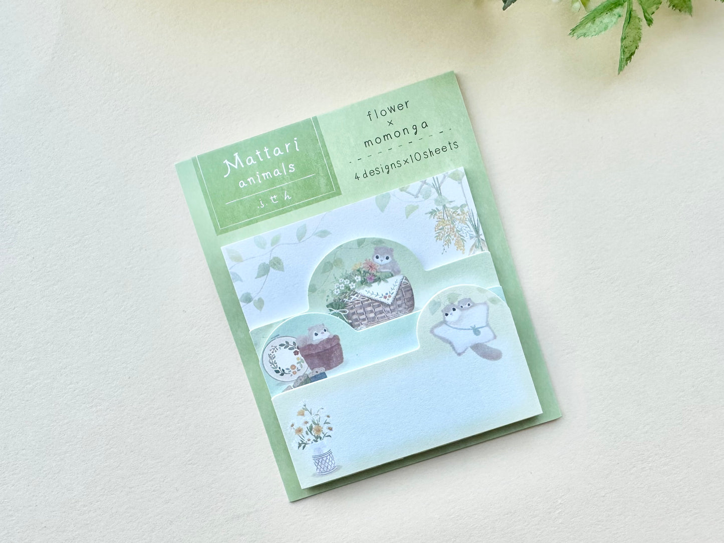 Sticky Notes Mattari Animals Flower and Momonga (Flygeekorn)