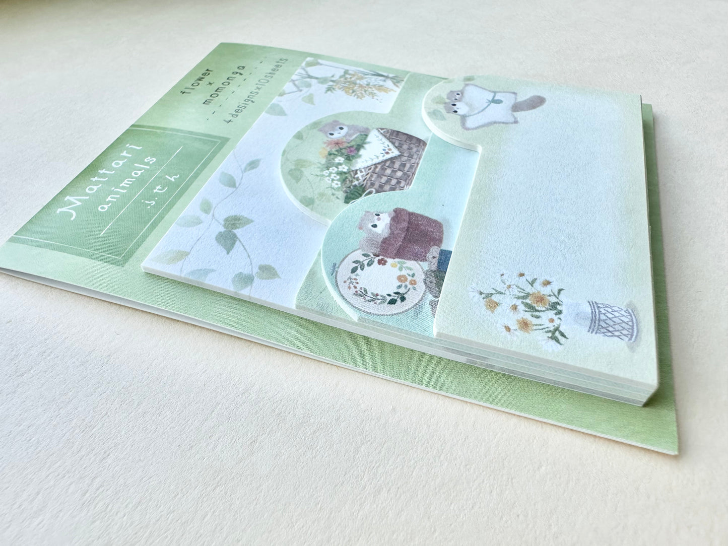 Sticky Notes Mattari Animals Flower and Momonga (Flygeekorn)