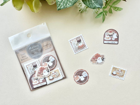 Flake Stickers Mattari Animals Cafe and Shimaenaga (Stjertmeis)
