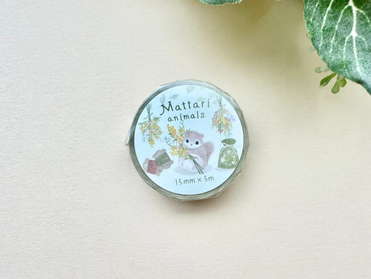 Washitape Mattari Animals Flower and Momonga (Flygeekorn)