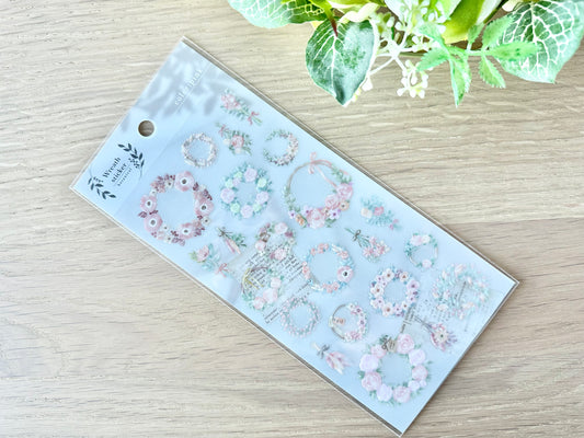 Wreath Sticker Botanical Pink