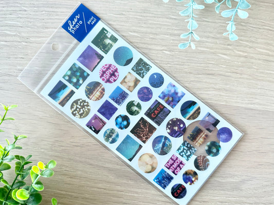 Sheer Photo Point Stickers Night View