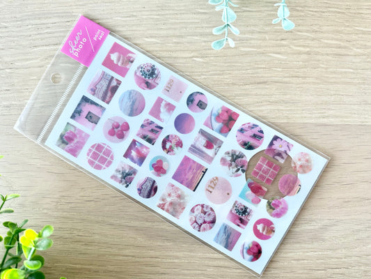 Sheer Photo Point Stickers Pink