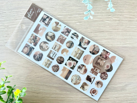 Sheer Photo Point Stickers Brown